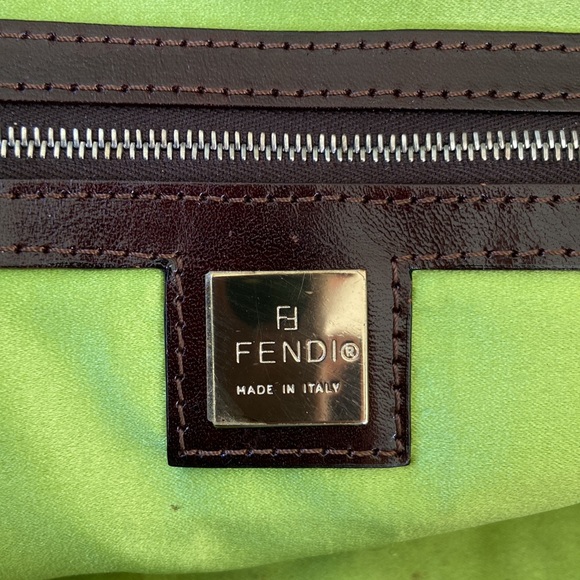 Fendi Floral Appliqué Denim Shopper Tote Bag Purse - Picture 16 of 16